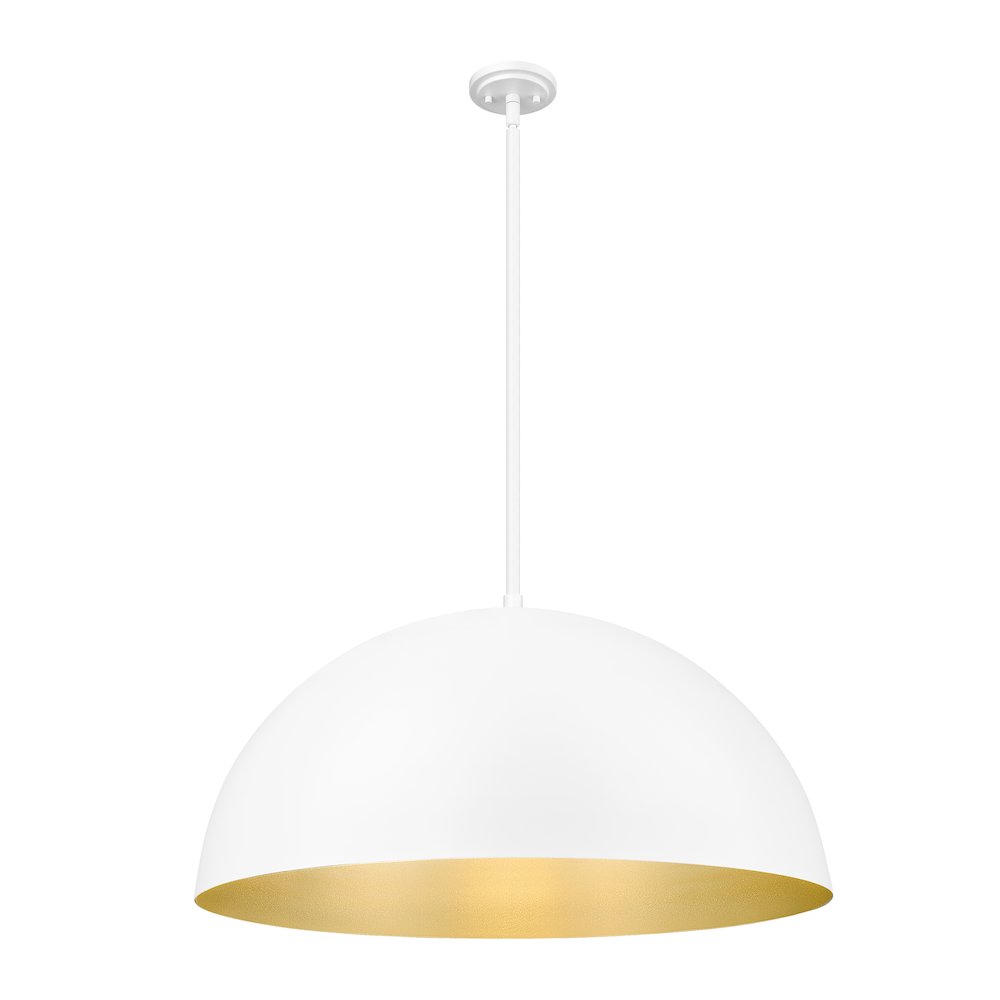 Z-Lite 3 Light Pendant, Matte White. Picture 3