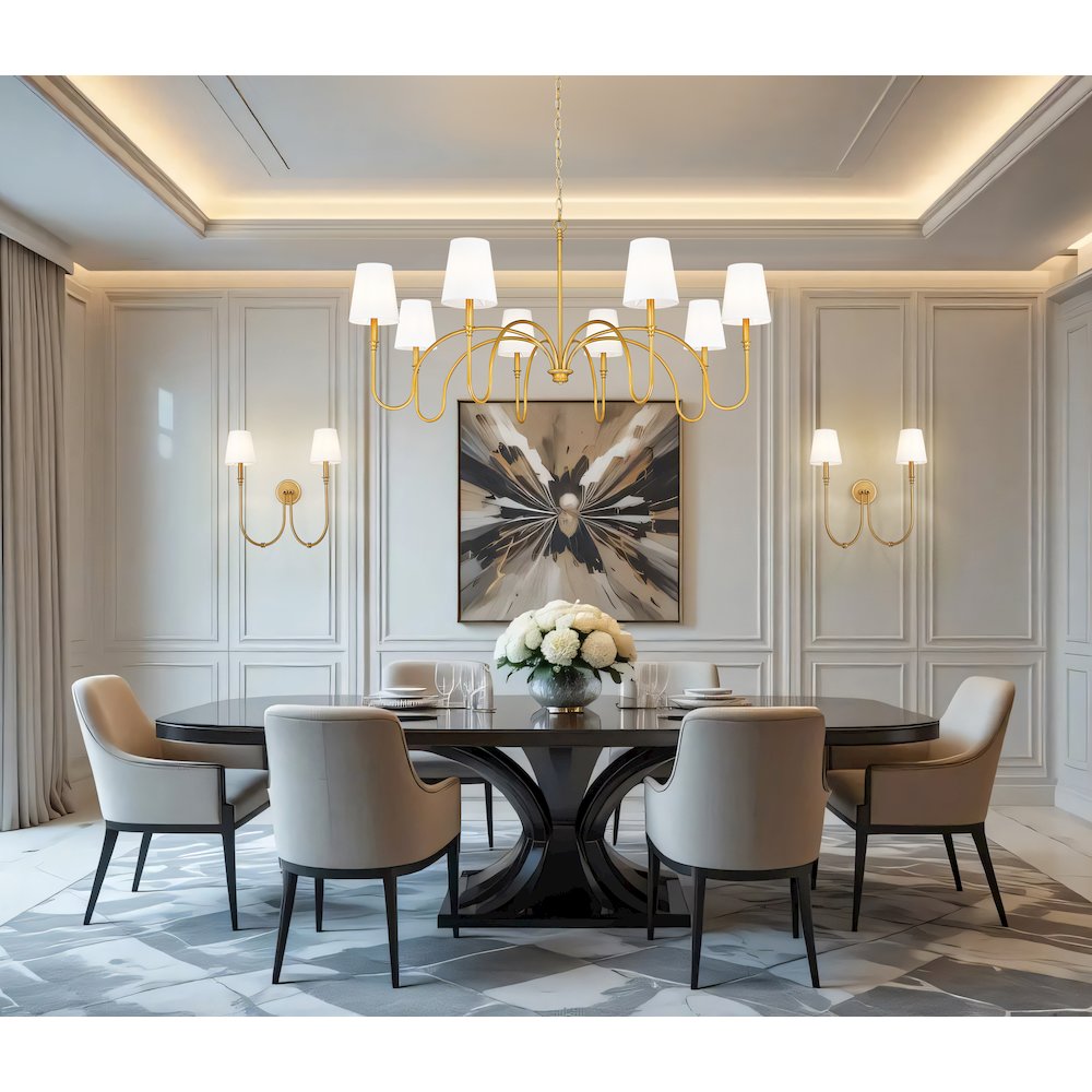 Z-Lite 8 Light Chandelier, Rubbed Brass. Picture 6