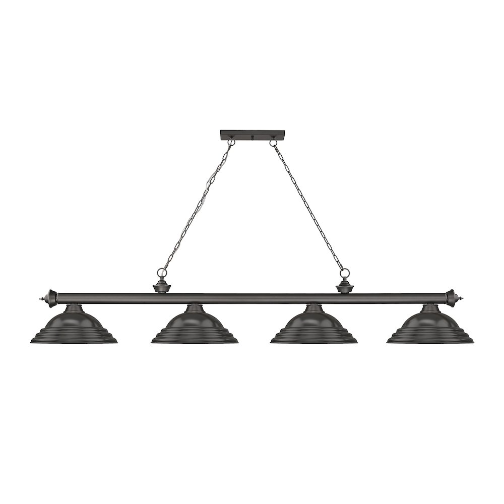 Z-Lite Cordon 4 Light Billiard, Steel Frame, Bronze Shade Color. Picture 2