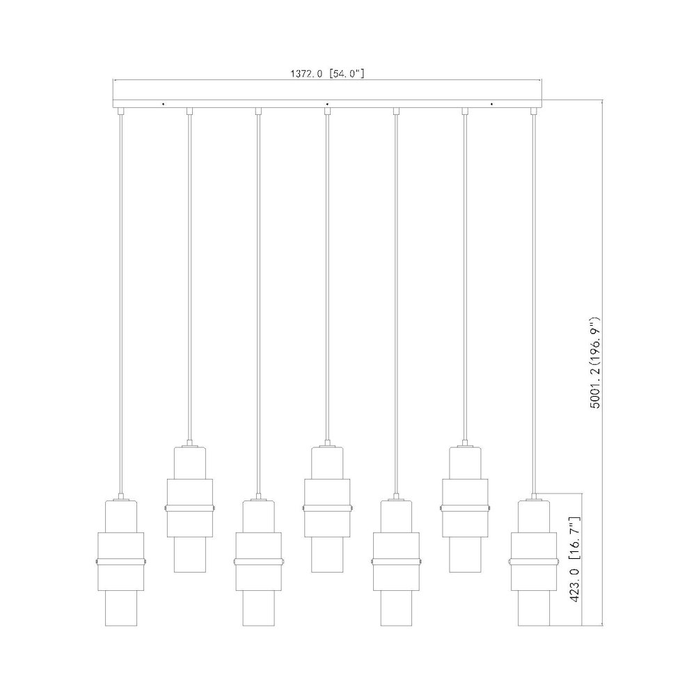 Z-Lite 7 Light Linear Chandelier. Picture 8