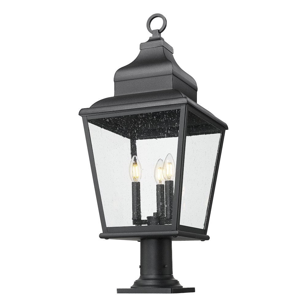 Z-Lite 3 Light Outdoor Pier Mounted Fixture, Sand Black. Picture 3