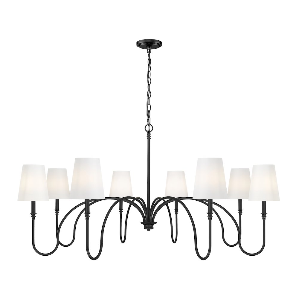 Z-Lite 8 Light Chandelier, Matte Black. Picture 1