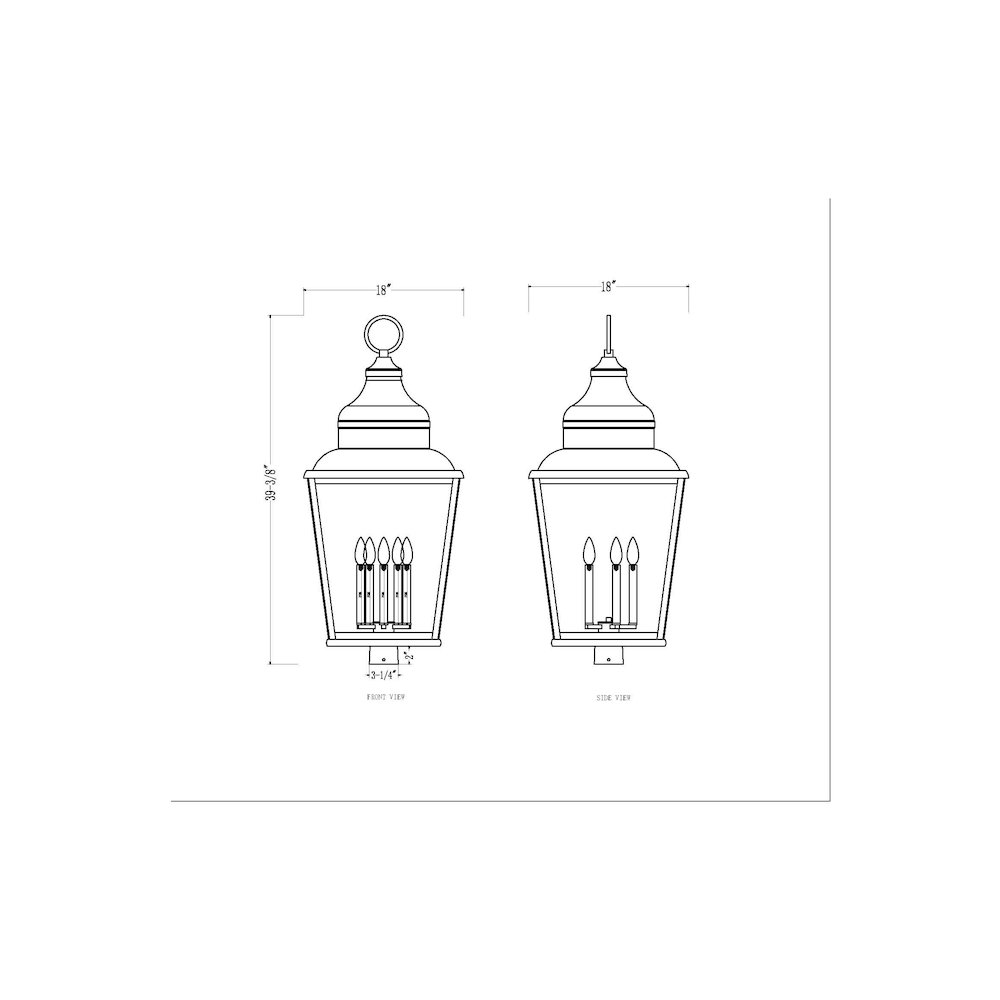 Z-Lite 5 Light Outdoor Post Mount Fixture, Sand Black. Picture 6