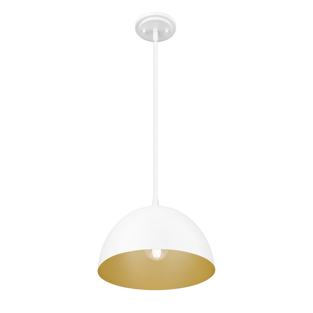 Z-Lite 1 Light Pendant, Matte White. Picture 2