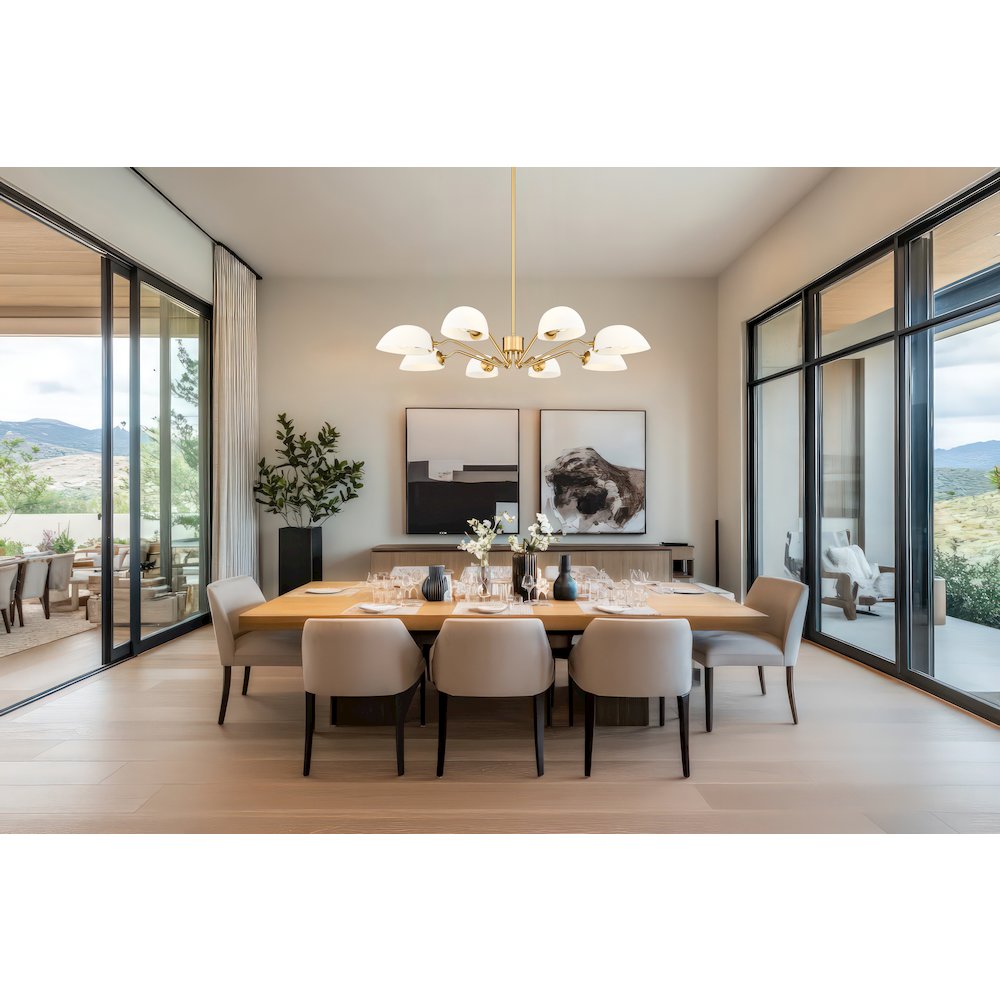 Z-Lite 8 Light Chandelier, Modern Gold. Picture 5