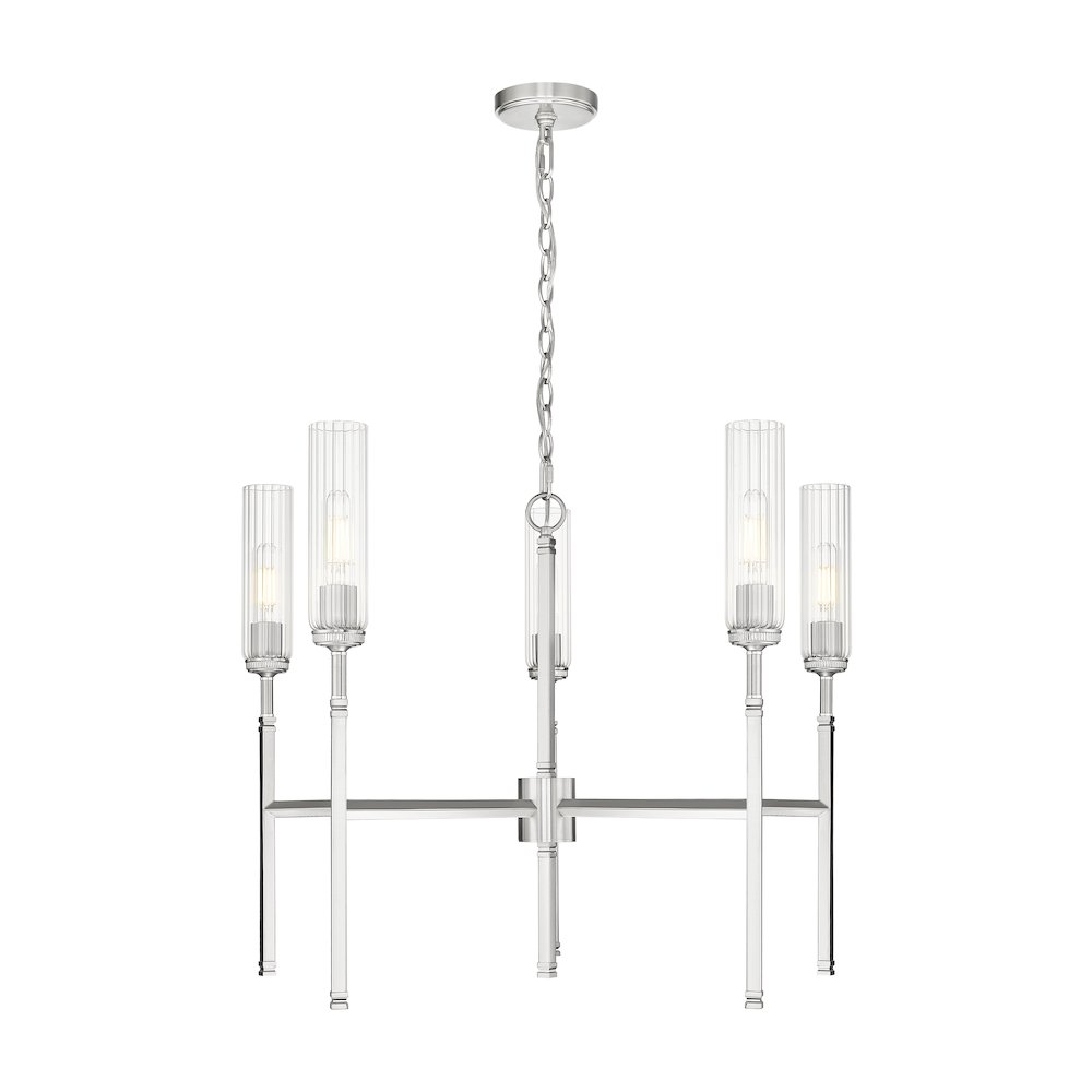 Z-Lite 5 Light Chandelier, Brushed Nickel. Picture 1