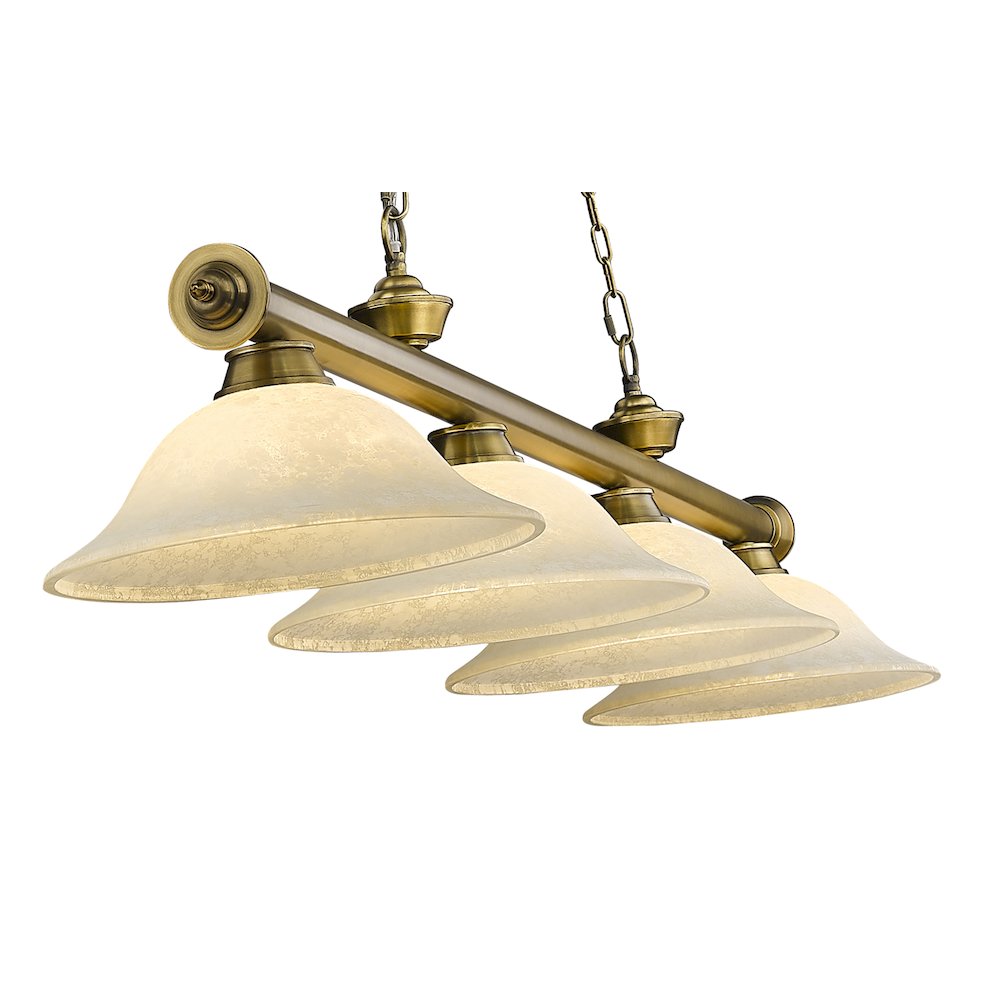 Z-Lite Cordon 4 Light Billiard, Steel Frame, Golden Mottle Shade Color. Picture 4