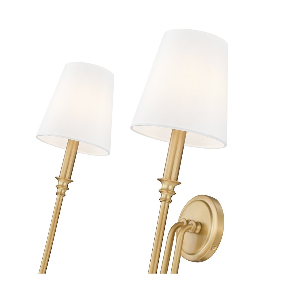 Z-Lite 2 Light Wall Sconce, Rubbed Brass. Picture 4