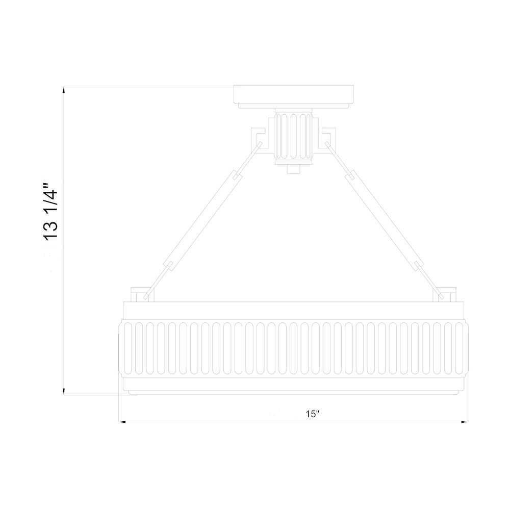 Z-Lite 1 Light Semi Flush Mount, Satin Nickel. Picture 8