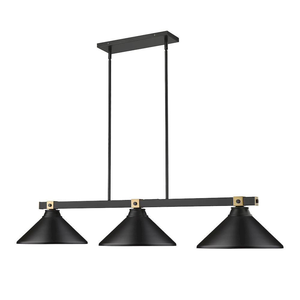 Z-Lite Bronte 3 Light Billiard, Steel Frame, Matte Black Shade Color. Picture 3
