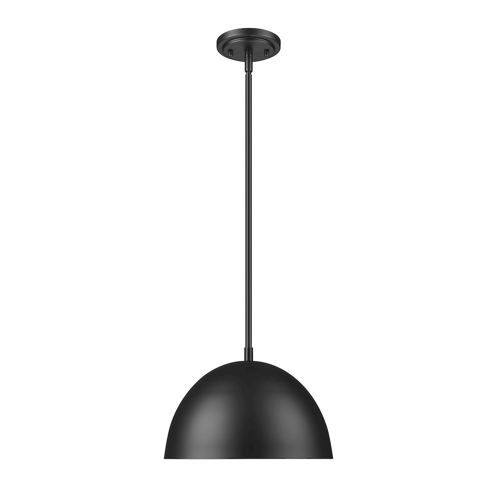 Z-Lite 1 Light Pendant, Matte Black. Picture 1