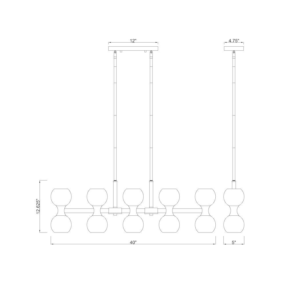 Z-Lite 10 Light Linear Chandelier. Picture 8