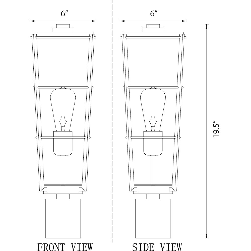 Z-Lite 1 Light Outdoor Post Mount Fixture. Picture 6