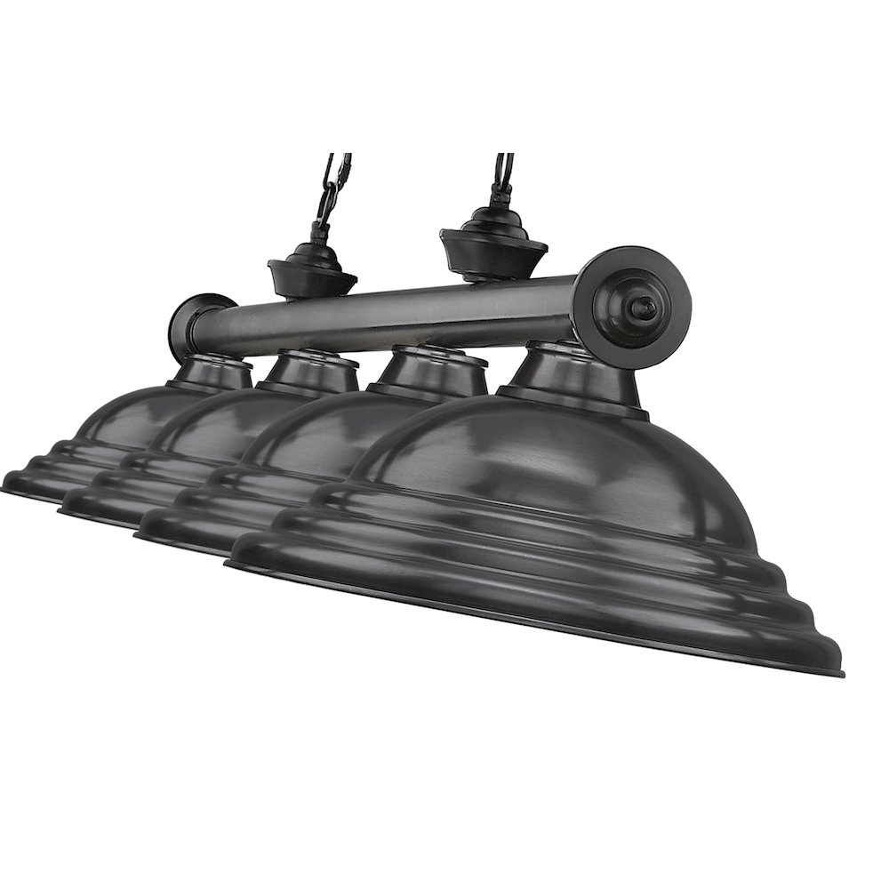 Z-Lite Cordon 4 Light Billiard, Steel Frame, Bronze Plate Shade Color. Picture 4