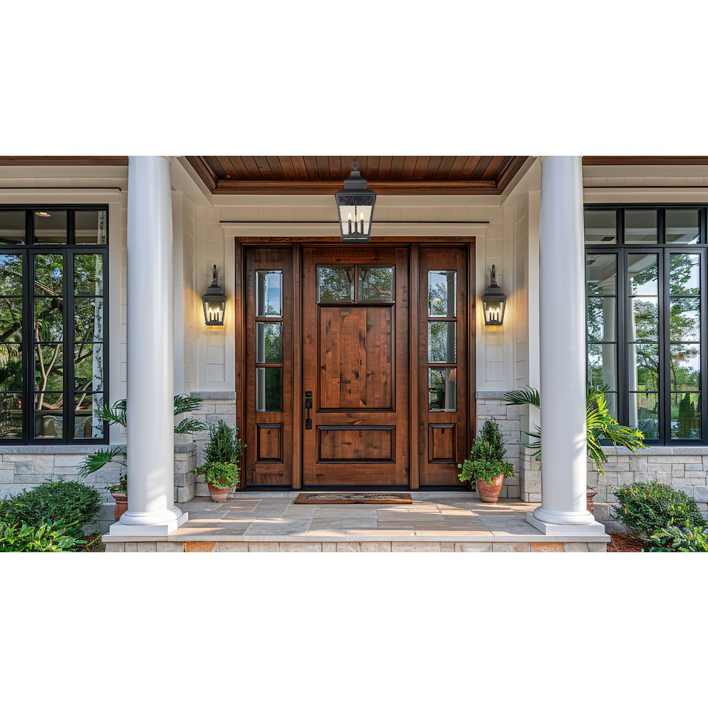 Z-Lite 3 Light Outdoor Wall Light, Sand Black. Picture 6