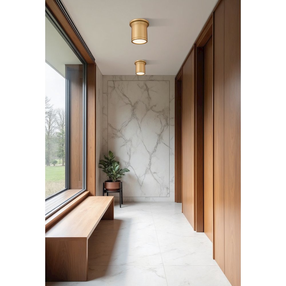 Z-Lite 1 Light Flush Mount, Modern Gold. Picture 6