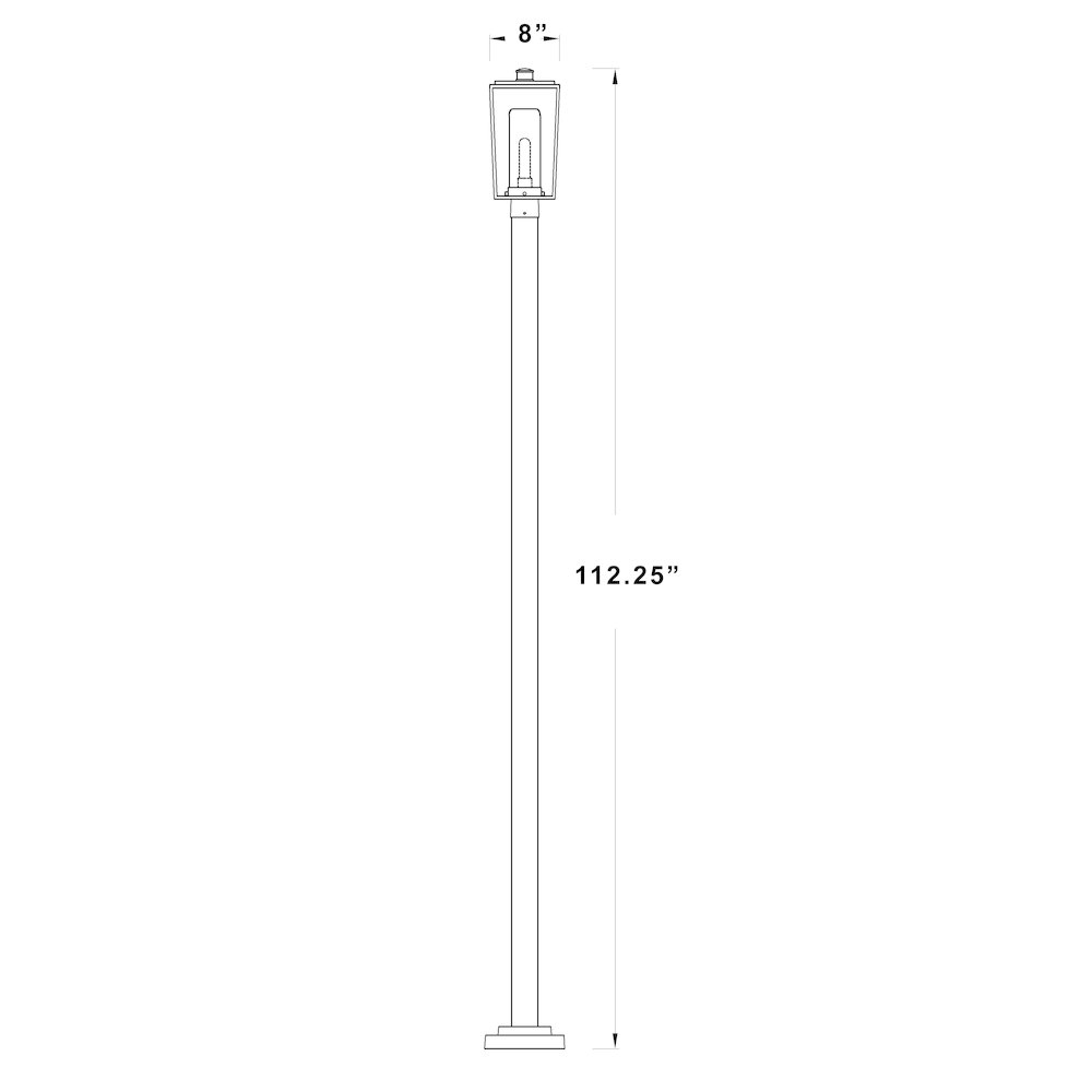 Z-Lite 1 Light Outdoor Post Mounted Fixture. Picture 8