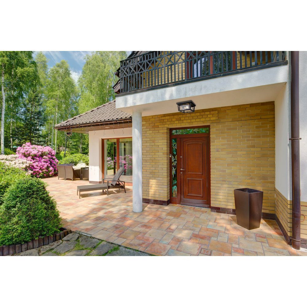 Z-Lite Seoul 3 Light Outdoor Flush Mount, Oil Rubbed Bronze. Picture 6