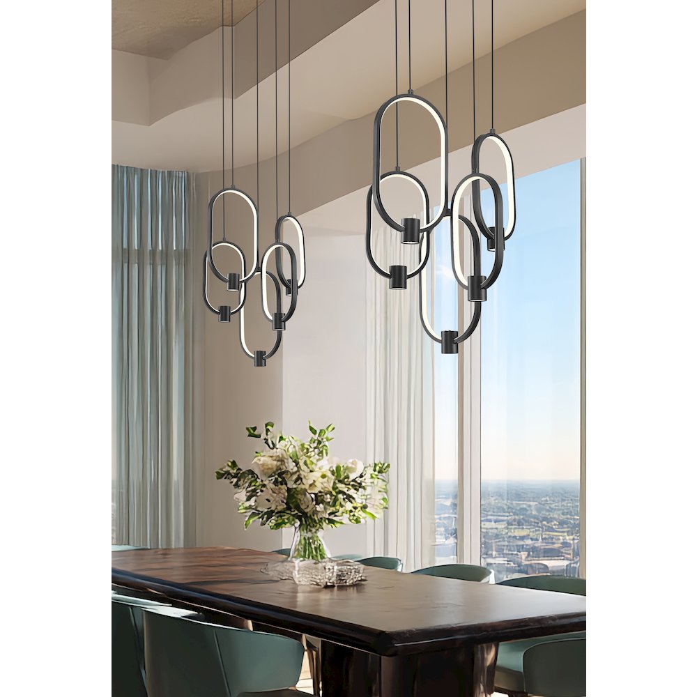 Z-Lite 5 Light Chandelier, Matte Black. Picture 6