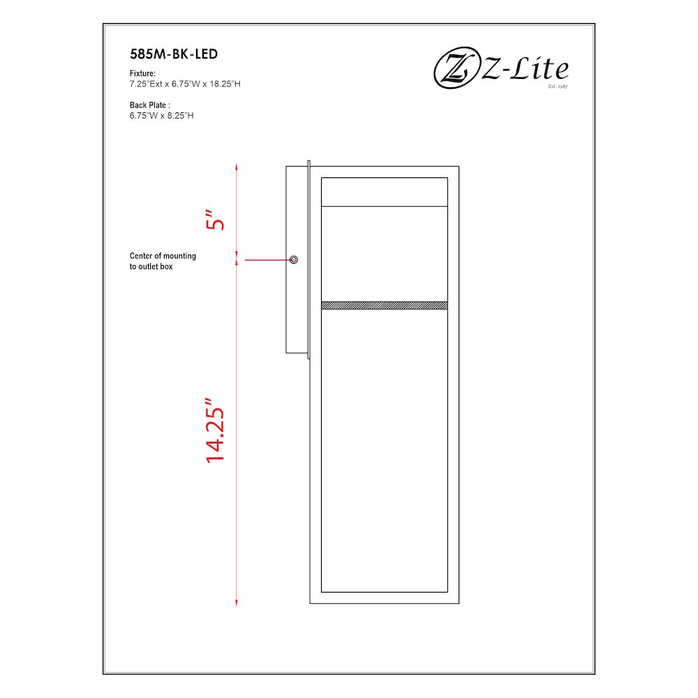 Z-Lite 1 Light Outdoor Wall Light. Picture 9
