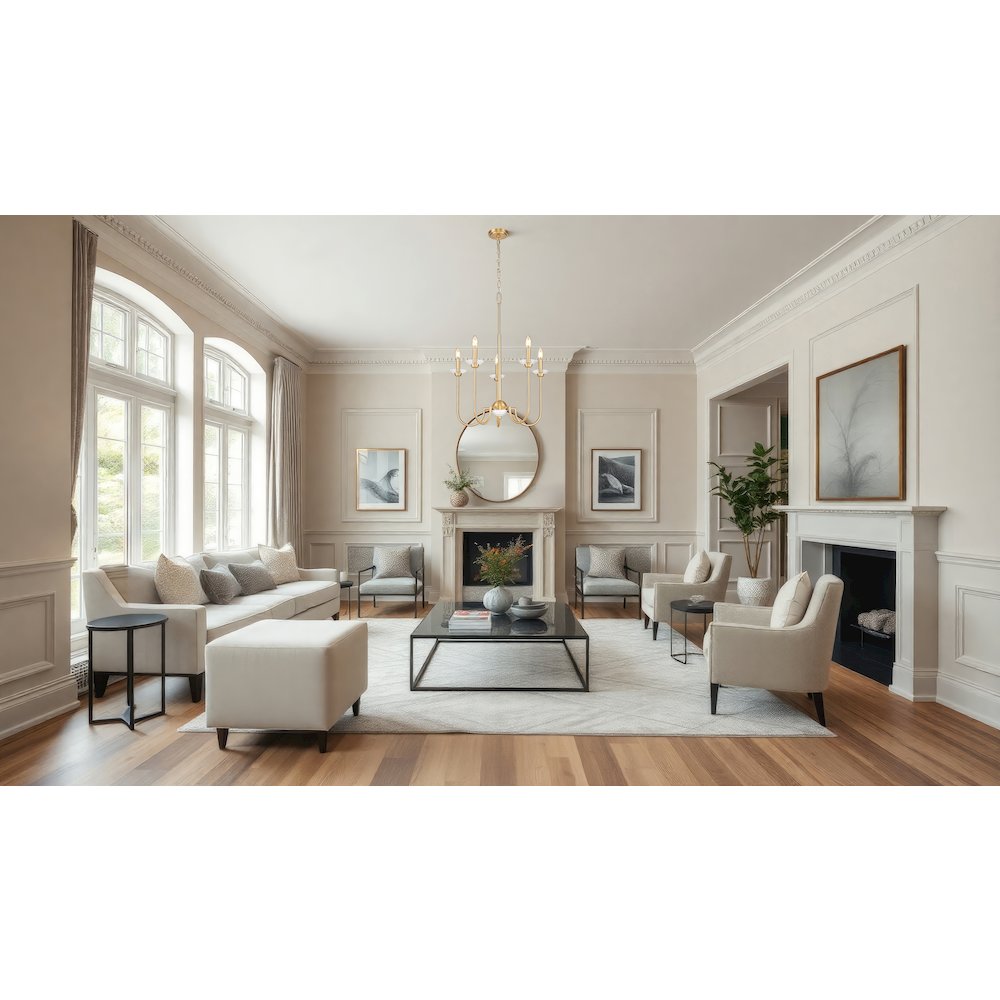 Z-Lite Allistair 5 Light Chandelier in Modern Gold color, Steel frame. Picture 7