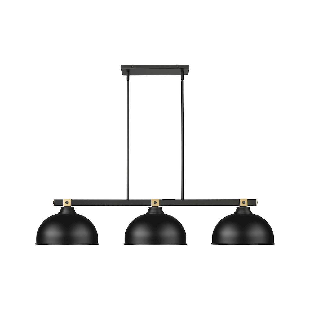 Z-Lite Bronte 3 Light Billiard, Steel Frame, Matte Black Shade Color. Picture 2
