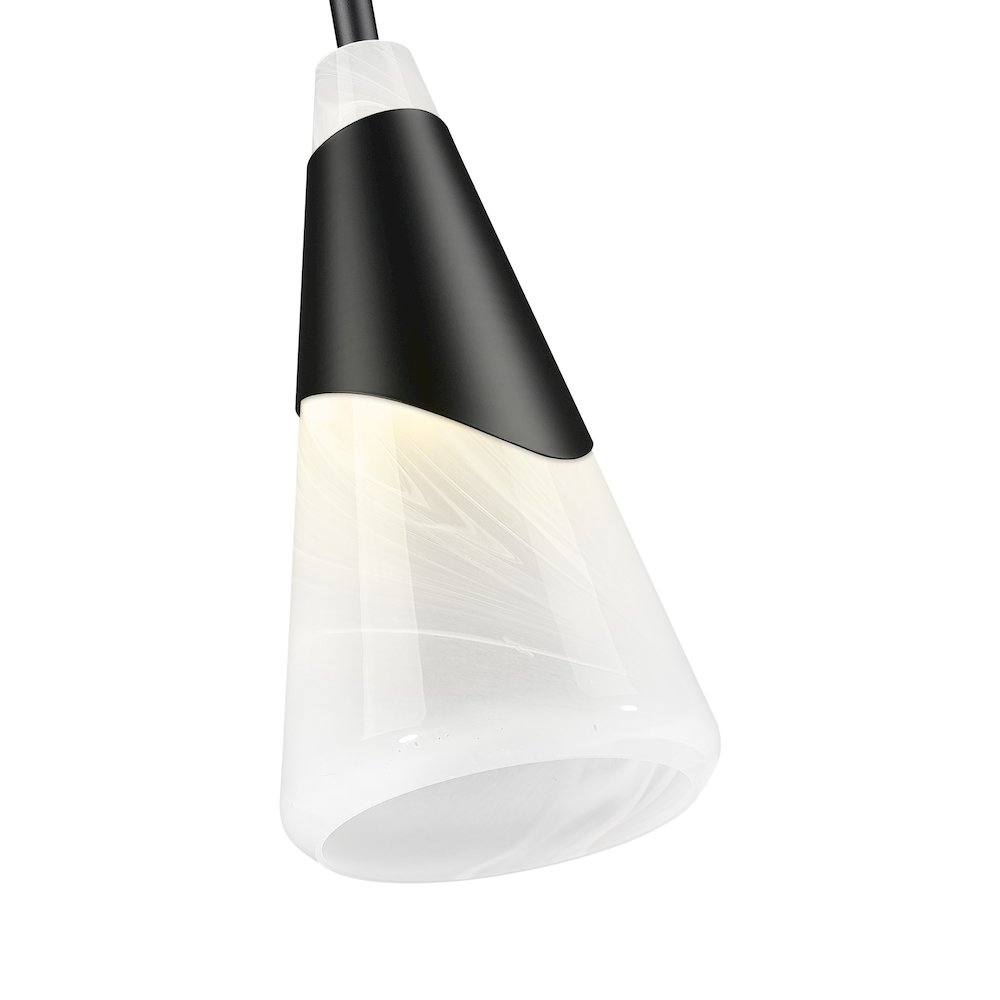 Z-Lite Aimie 1 Light Pendant, Matte Black. Picture 4