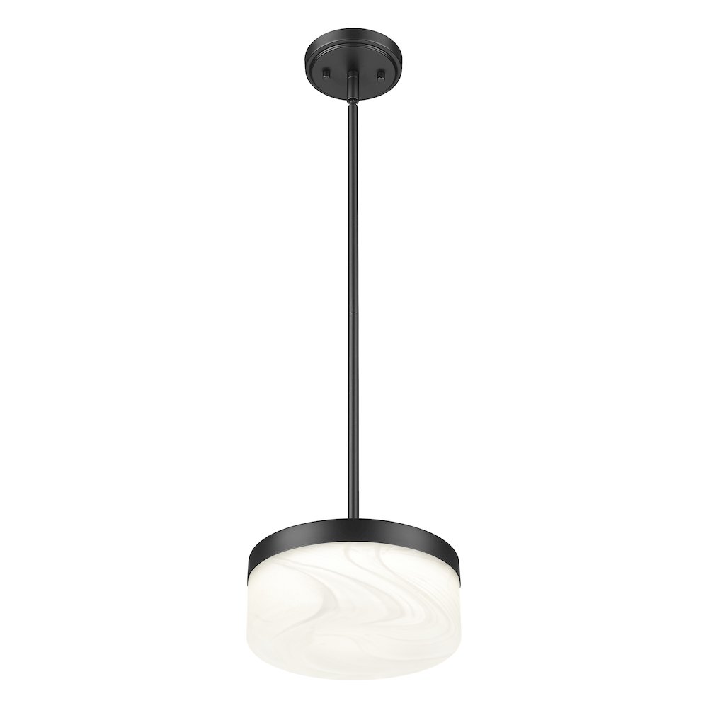 Z-Lite 1 Light Pendant, Matte Black. Picture 2