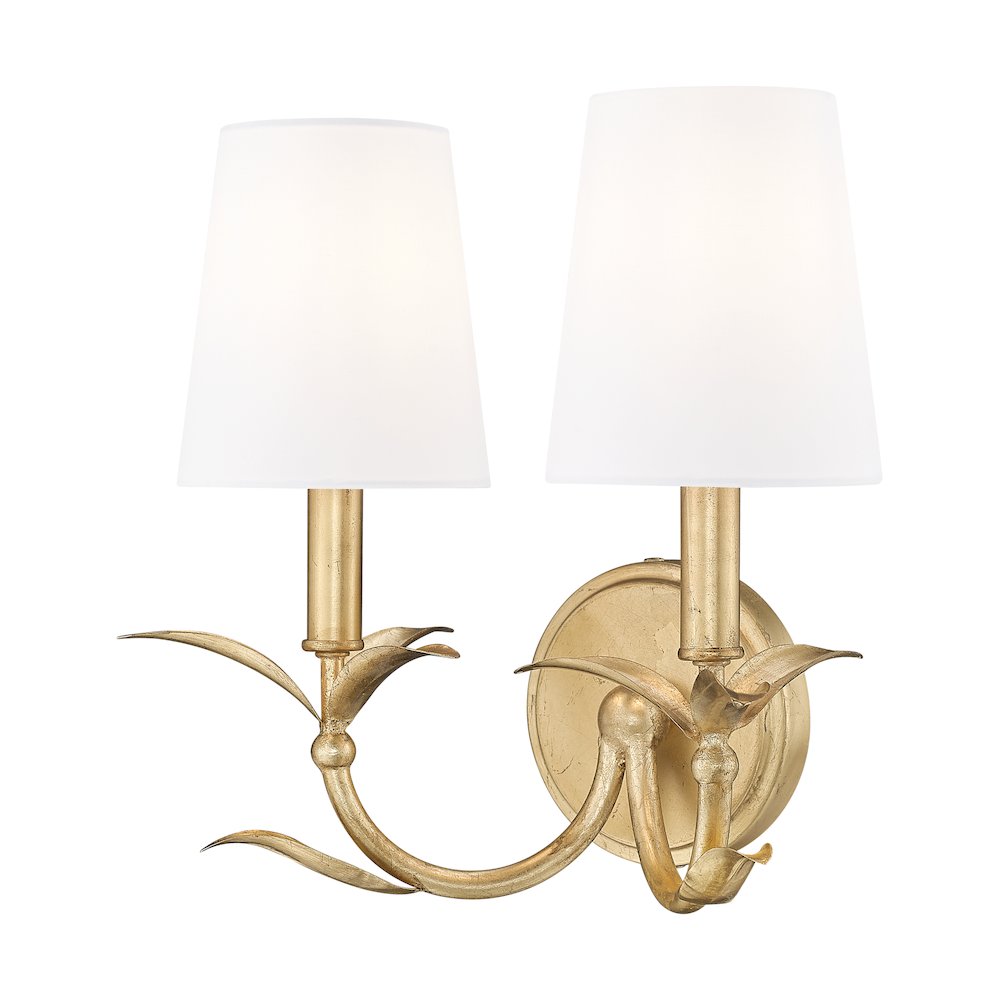 Z-Lite 2 Light Wall Sconce, Gold Leaf. Picture 1