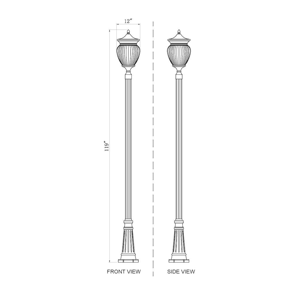 Z-Lite 4 Light Outdoor Post Mounted Fixture. Picture 8