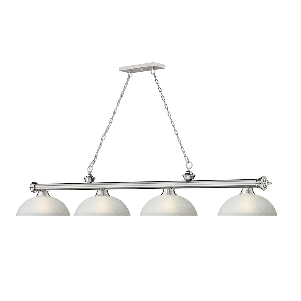 Z-Lite Cordon 4 Light Billiard, Steel Frame, White Linen Shade Color. Picture 3