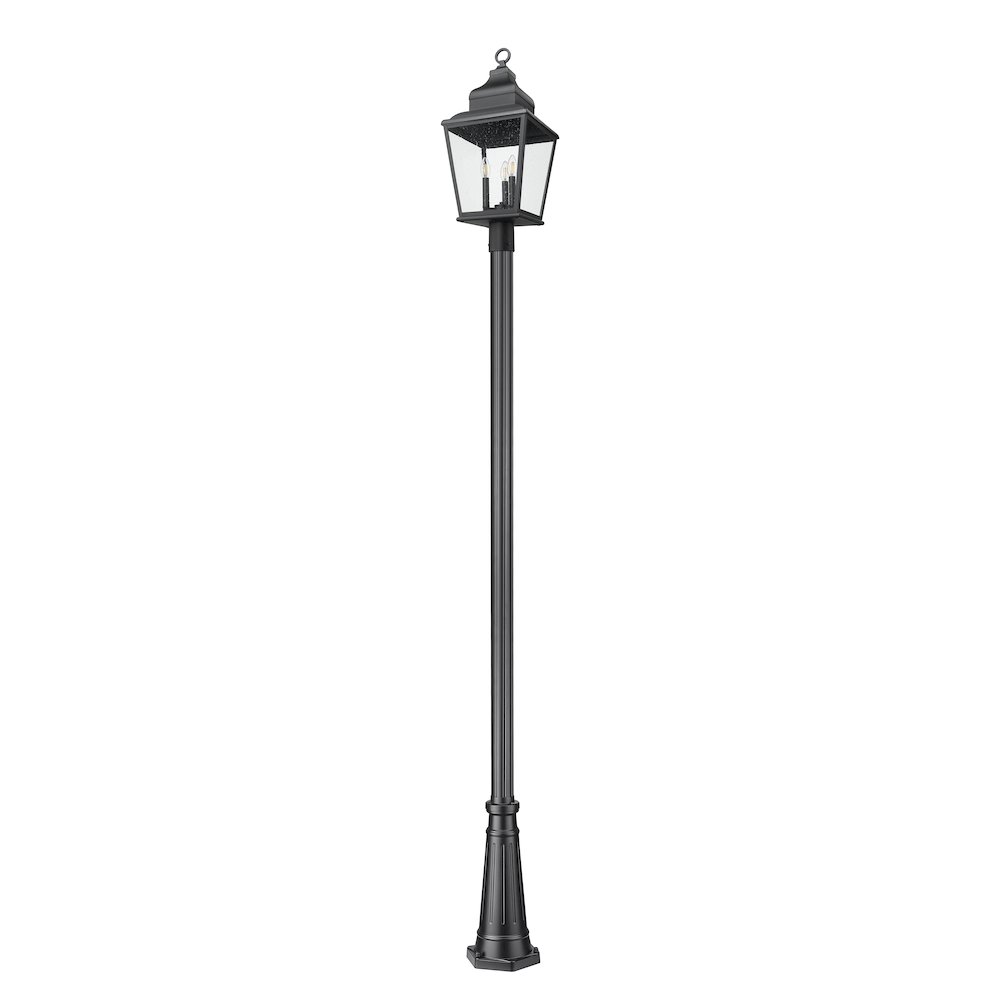 Z-Lite 3 Light Outdoor Post Mounted Fixture, Sand Black. Picture 7