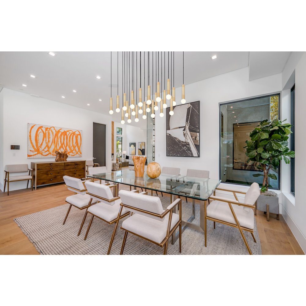 Z-Lite Stari 23 Light Linear Chandelier in Modern Gold color, Steel frame. Picture 7