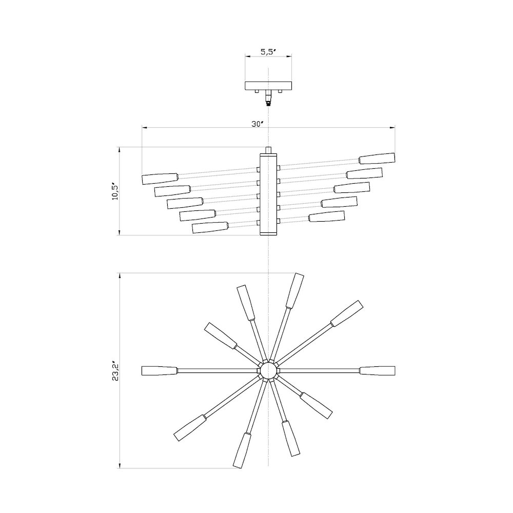 Z-Lite 10 Light Chandelier. Picture 8