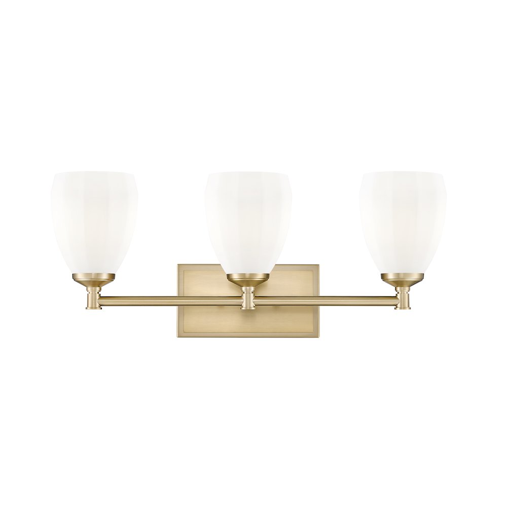 Z-Lite Oren 3 Light Vanity in Modern Gold color, Steel frame. Picture 2