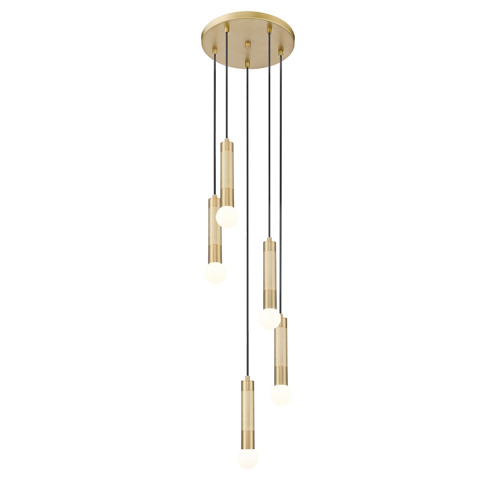 Z-Lite Stari 5 Light Chandelier in Modern Gold color, Steel frame. Picture 2