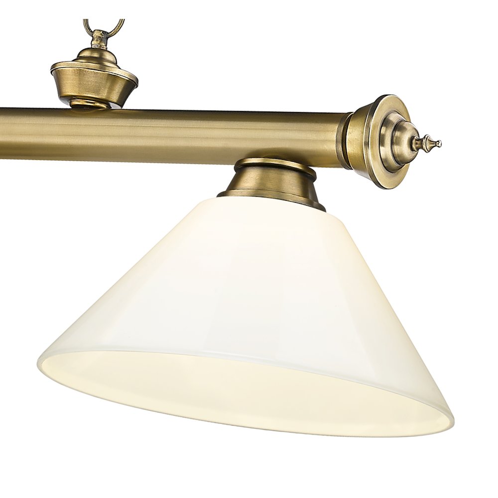 Z-Lite Cordon 3 Light Billiard, Steel Frame, White Shade Color. Picture 4