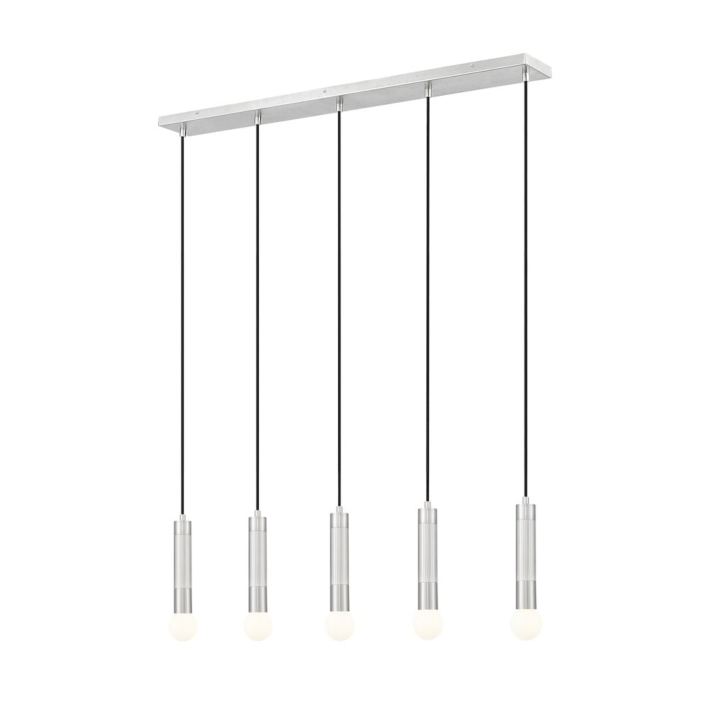 Z-Lite Stari 5 Light Linear Chandelier in Brushed Nickel color, Steel frame. Picture 1