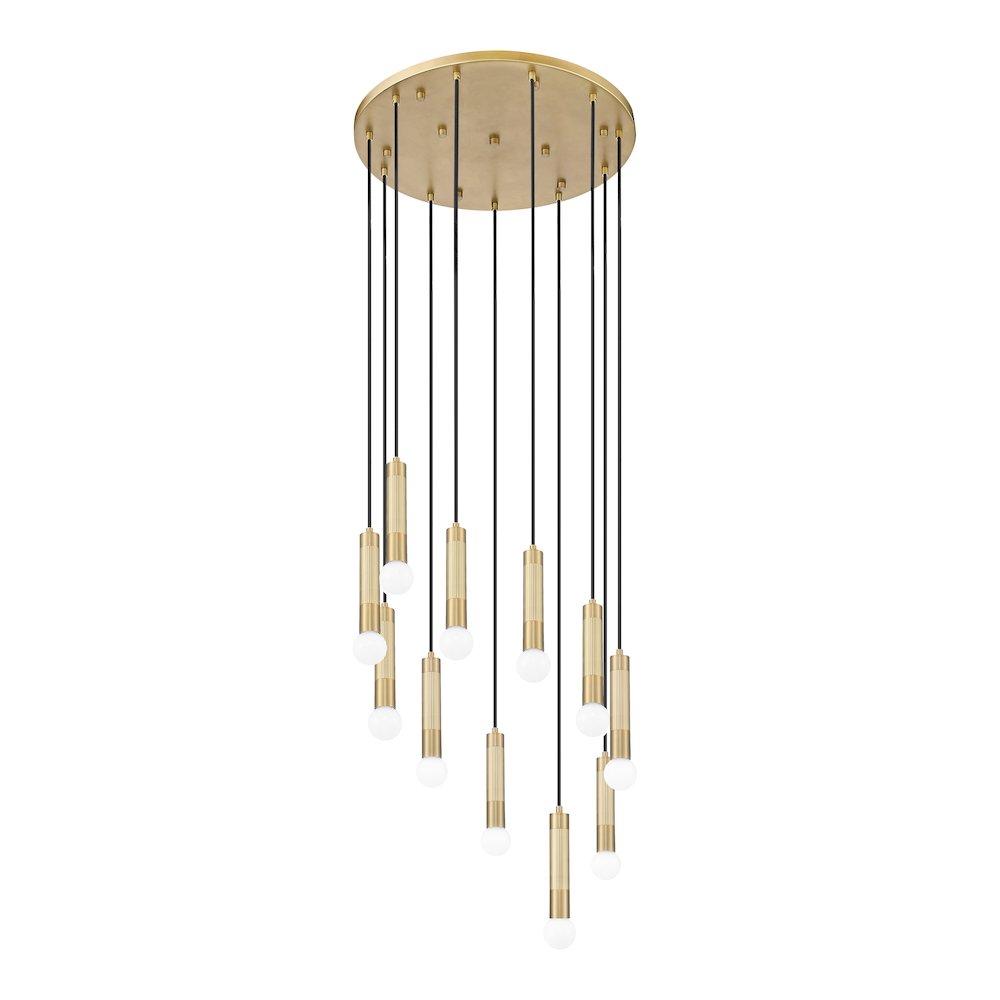 Z-Lite Stari 11 Light Chandelier in Modern Gold color, Steel frame. Picture 5