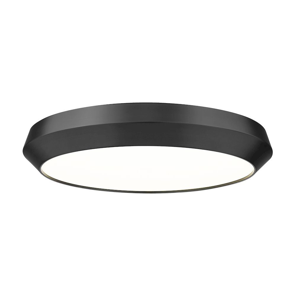 Z-Lite 1 Light Flush Mount, Matte Black. Picture 1