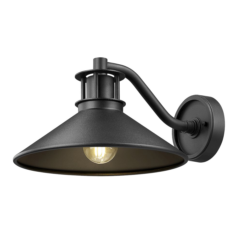 Z-Lite RLM 1 Light Outdoor Wall Light in Sand Black color, Aluminum frame. Picture 3