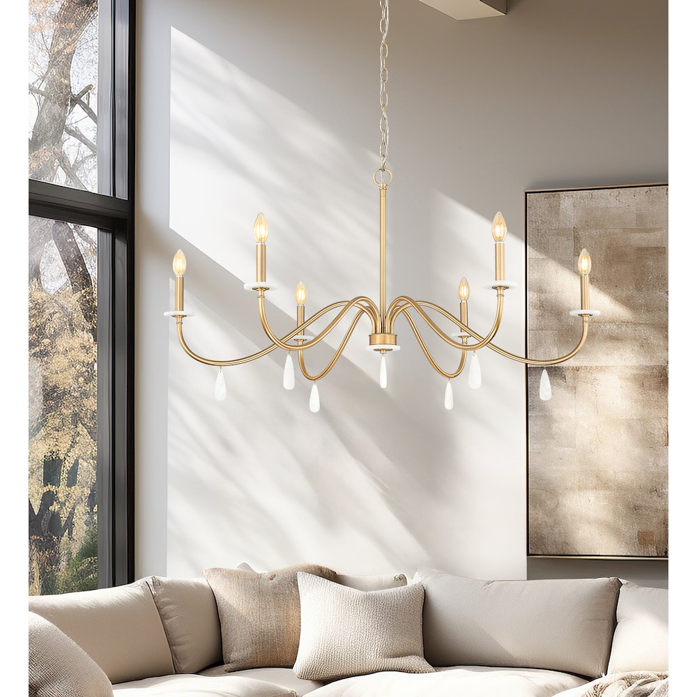 Z-Lite 6 Light Chandelier, Mordern Gold. Picture 5