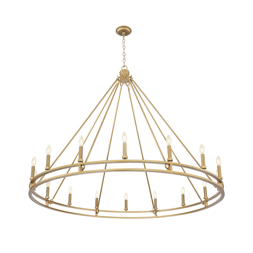 Z-Lite Dennison 16 Light Chandelier in Signature Brass color, Steel frame. Picture 3