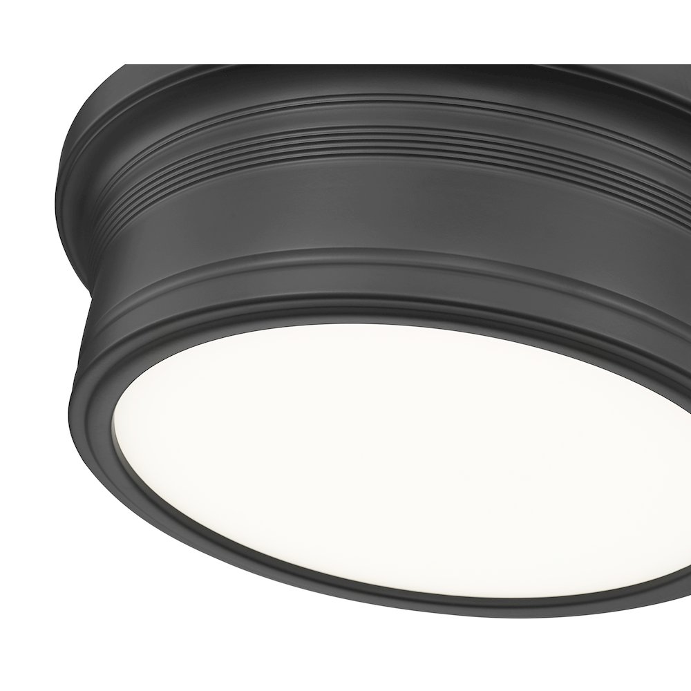 Z-Lite 1 Light Flush Mount, Matte Black. Picture 4