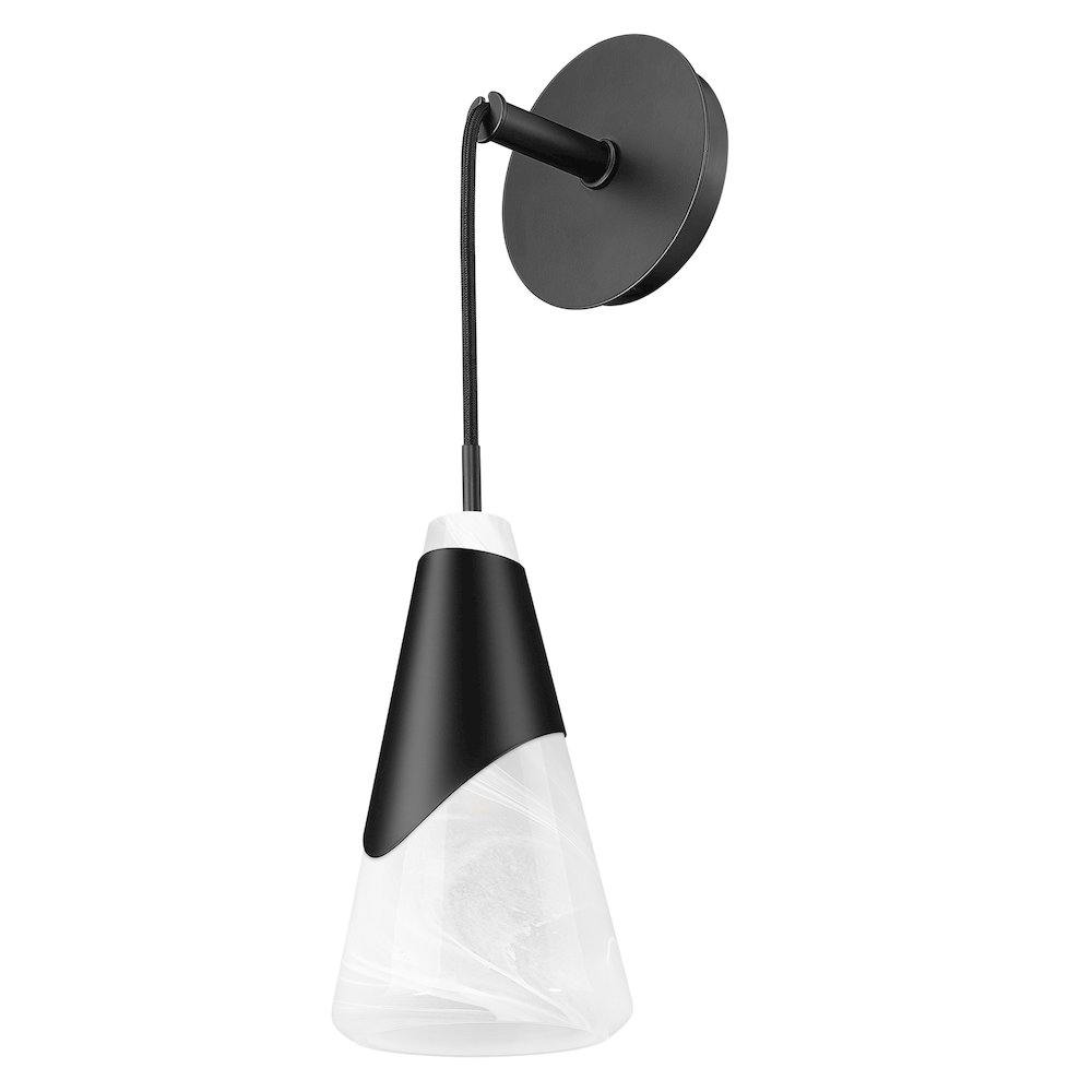 Z-Lite Aimie 1 Light Wall Sconce, Matte Black. Picture 5