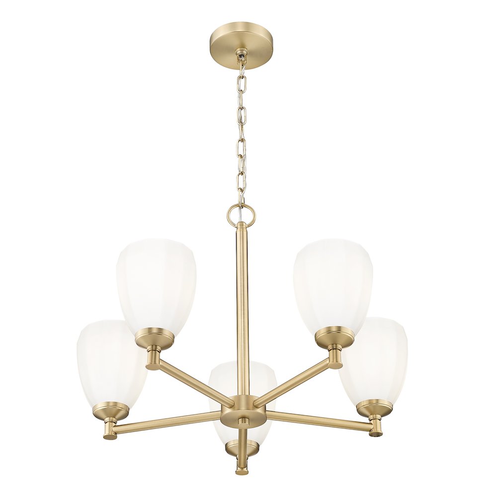 Z-Lite Oren 5 Light Chandelier in Modern Gold color, Steel frame. Picture 2