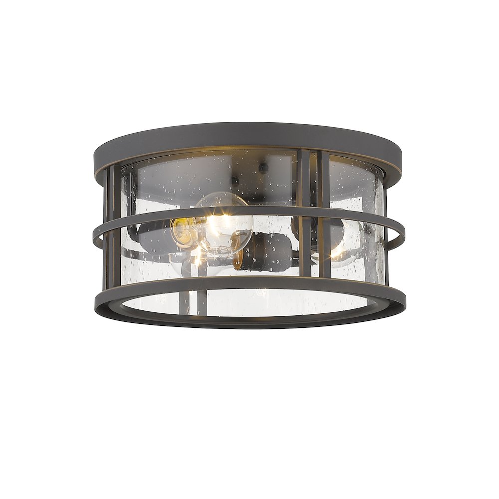 Z-Lite Jordan 3 Light Outdoor Flush Mount, Oil Rubbed Bronze. Picture 3