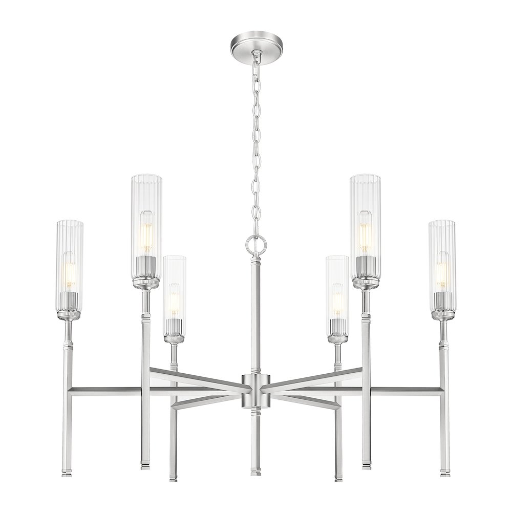 Z-Lite 6 Light Chandelier, Brushed Nickel. Picture 3