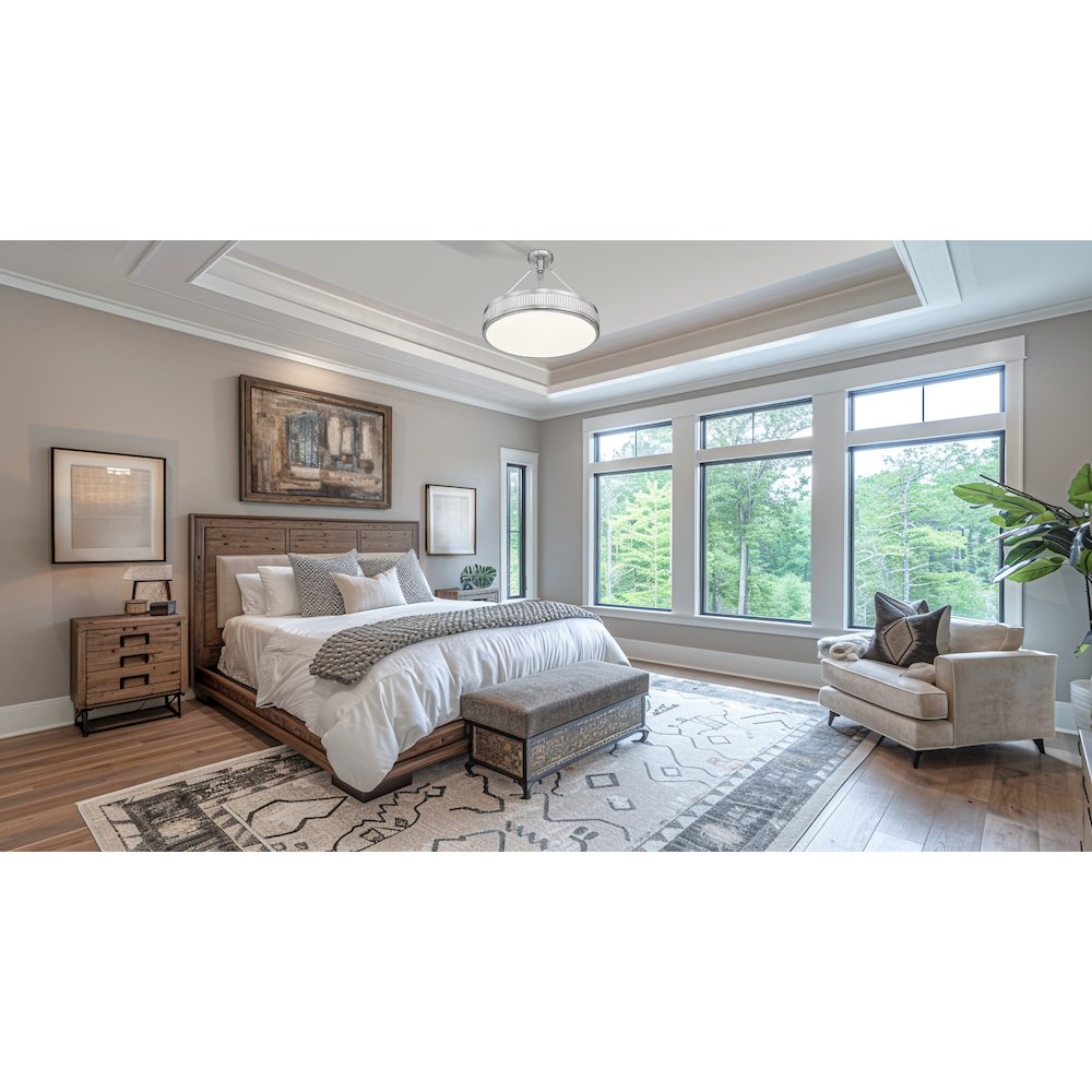 Z-Lite 3 Light Semi Flush Mount, Satin Nickel. Picture 5