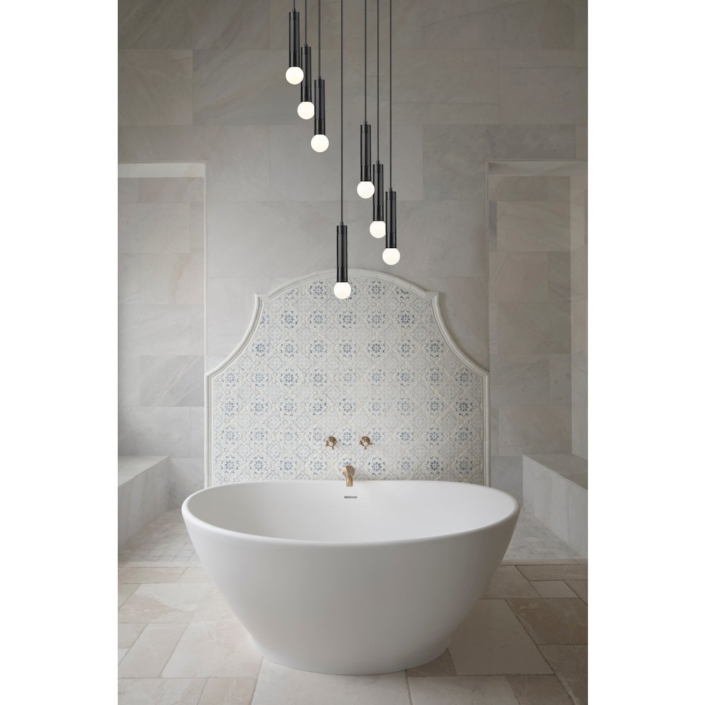 Z-Lite Stari 5 Light Chandelier in Matte Black color, Steel frame. Picture 7